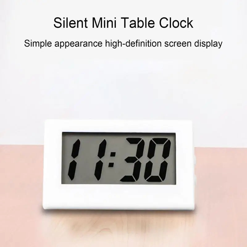 Mini Small Digital Car Desk Clock Meter Mini Digital LCD Display Travel Electronic Clock Home Office Desk Clock