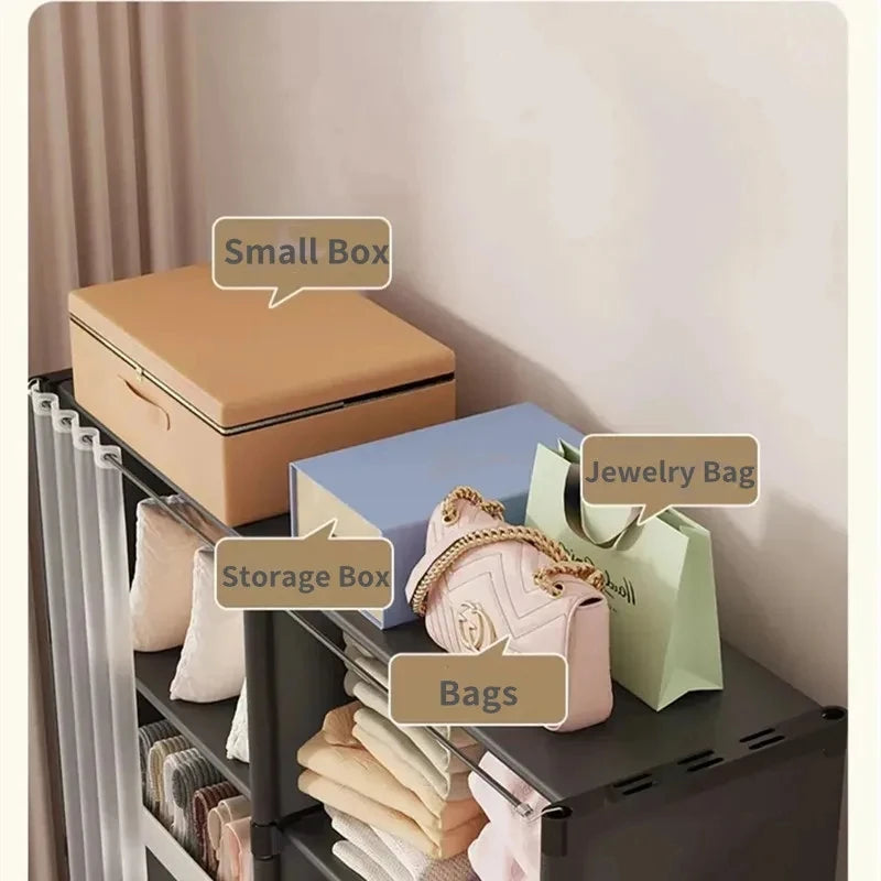 Portable Foldable Wardrobe - Spacious Dustproof Storage Solution