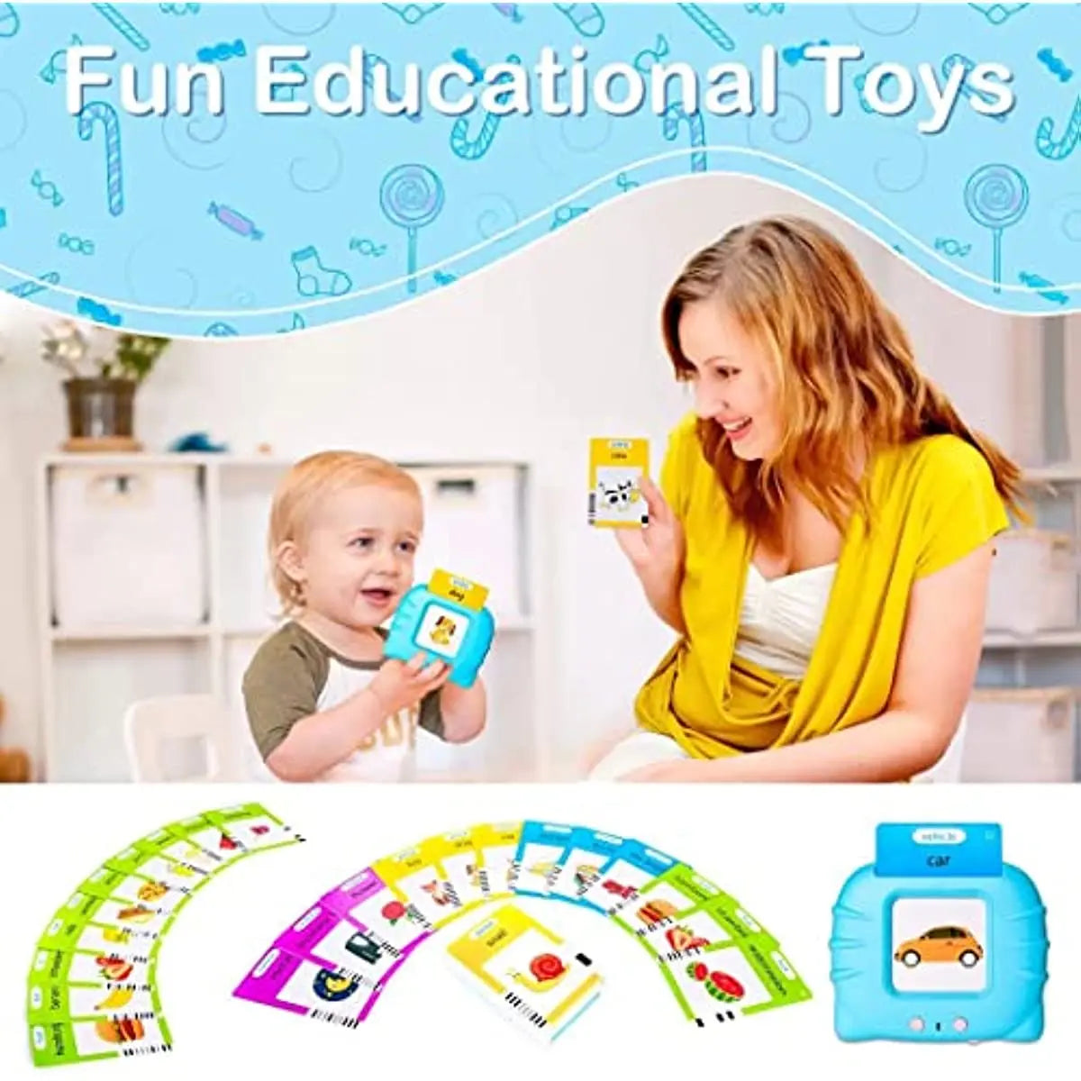 Talking Flash Cards Early Educational Toys  Baby Boys Girls Preschool Learning Reading Machine  Interactive Gift