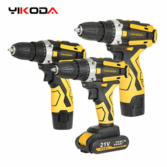 YIKODA 12/16.8/21V Electric Screwdriver Cordless Drill