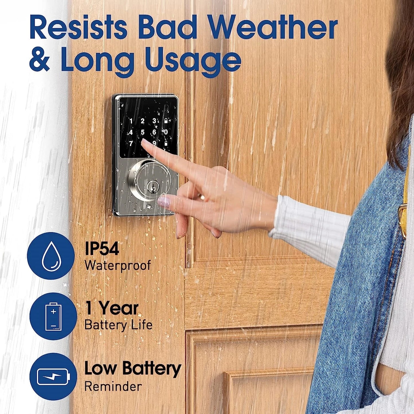 Touchscreen Smart Lock Keyless Entry with App