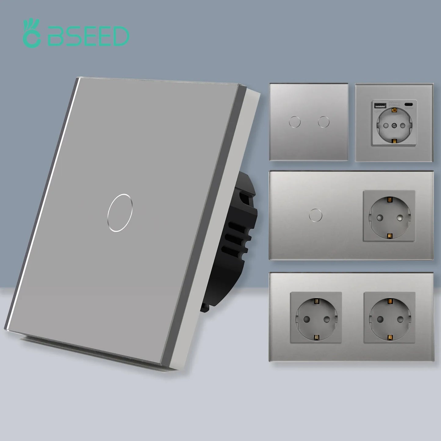 BSEED Touch Switch with EU Socket and USB Type-C Interfaces