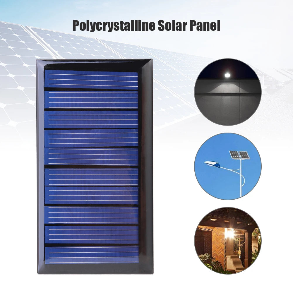 5V Solar Panel Study Polycrystalline Silicon DIY Battery Charger Small Mini Solar Cell cable toy Volt 60mA 1W for 3.6V Battery