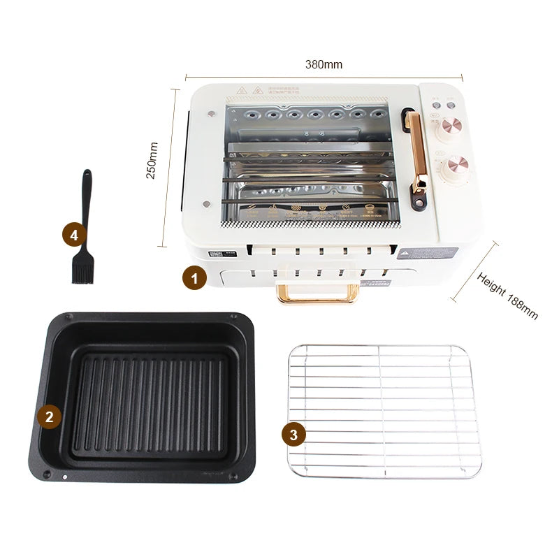 Smokeless Electric BBQ Rotating Grill & Oven