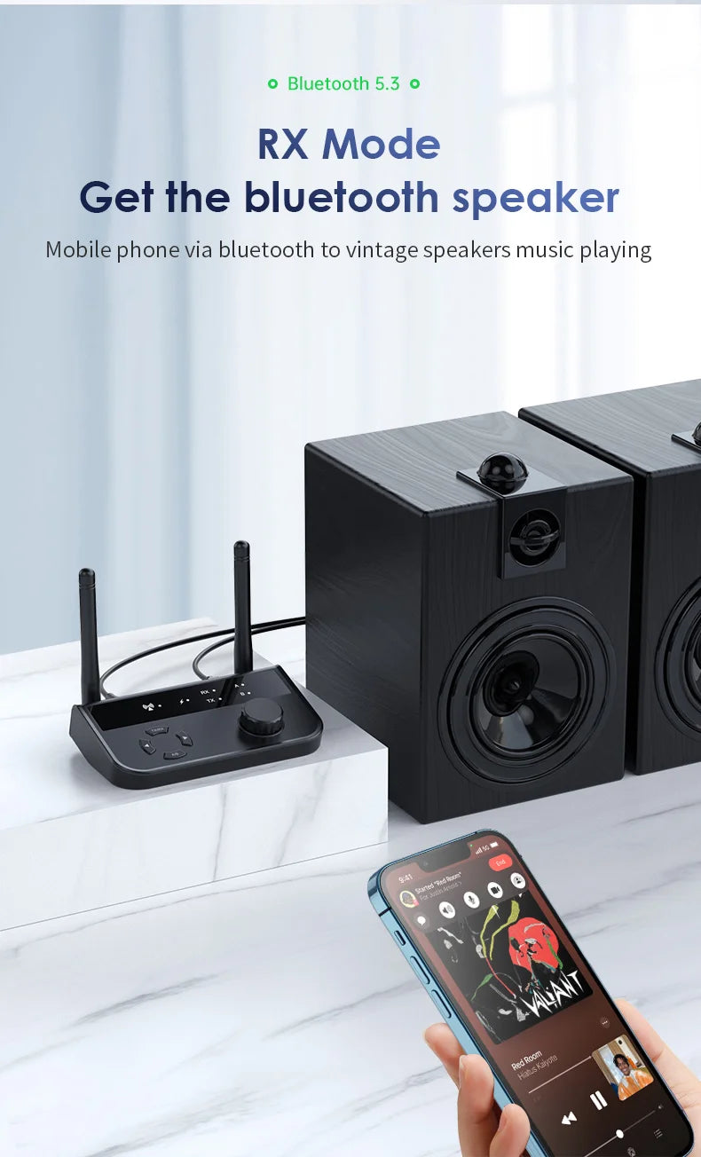 VIKEFON 2 In 1 Bluetooth 5.3 Audio Receiver Transmitter