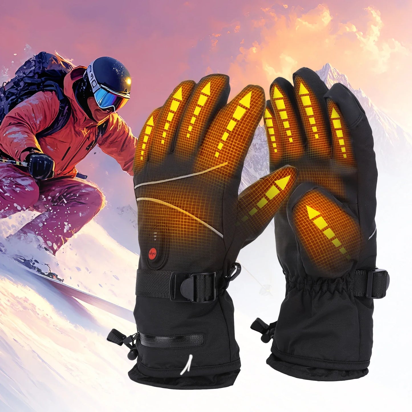 Electric Heated Gloves – Touchscreen, Waterproof & Rechargeable | For Hiking, Biking, Skiing & More