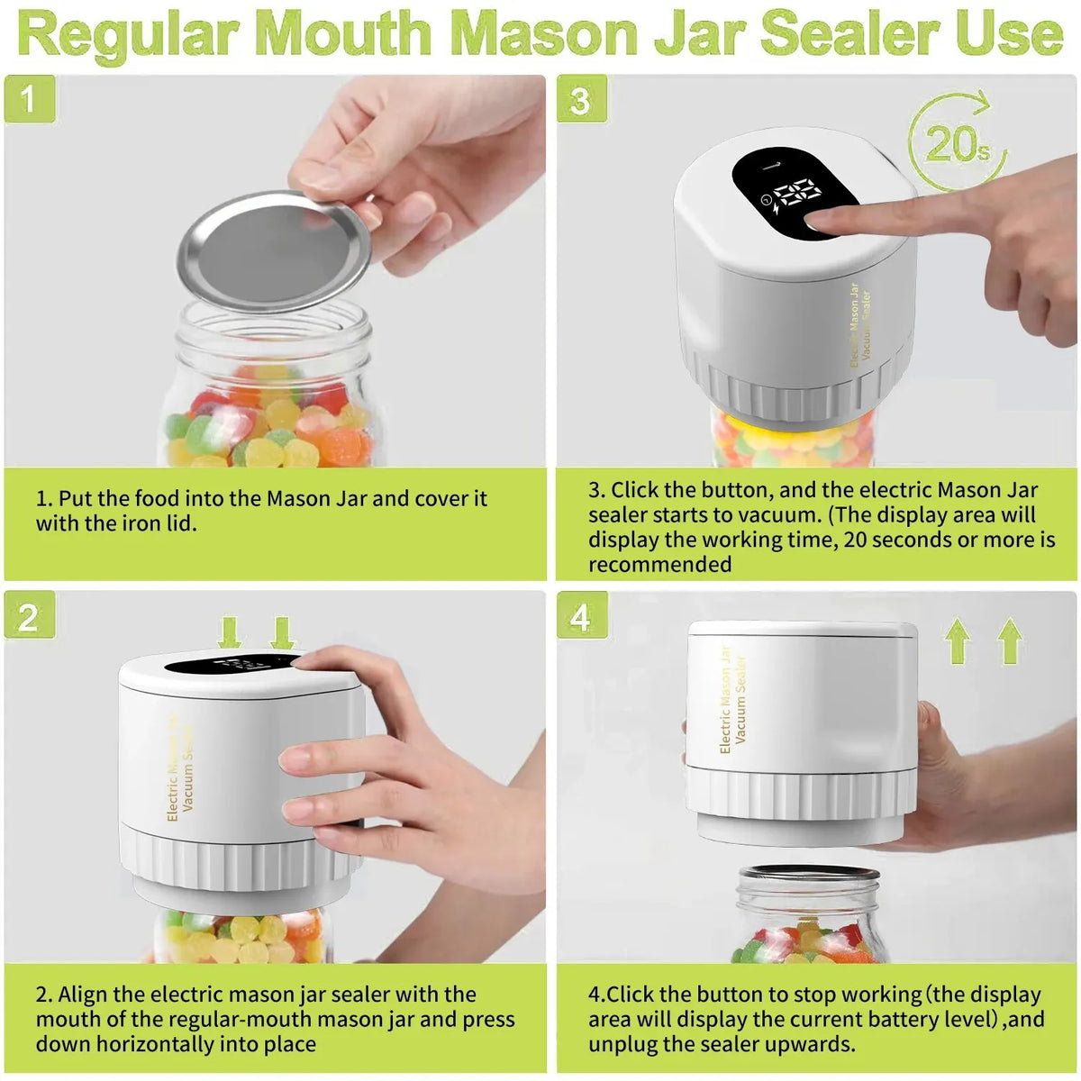 Cordless Mason Jar Vacuum Sealer Kit