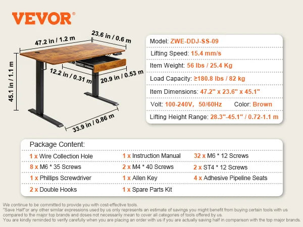 VEVOR Adjustable Electric Standing Desk