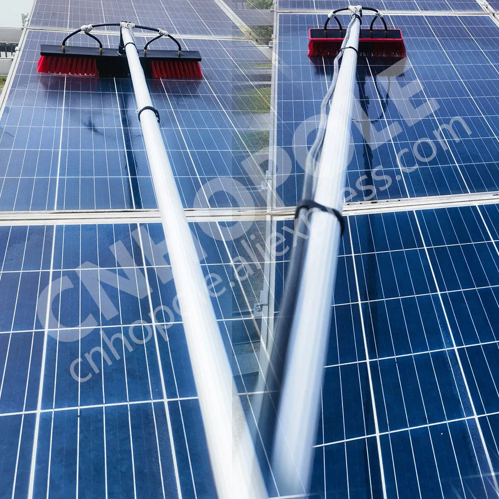 Solar Panel Cleaning Brush Kit with Extension Pole