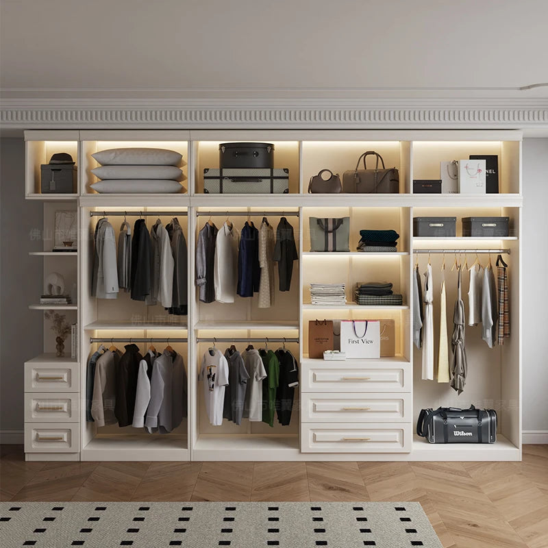 Nordic Style Full-Size Wooden Wardrobe - Smart Storage Solution