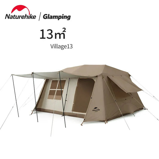 Naturehike Village13㎡ Automatic Tent Outdoor Camping Luxury Automatic Tent Waterproof Sunscreen Exquisite Two BedroomsOne Living