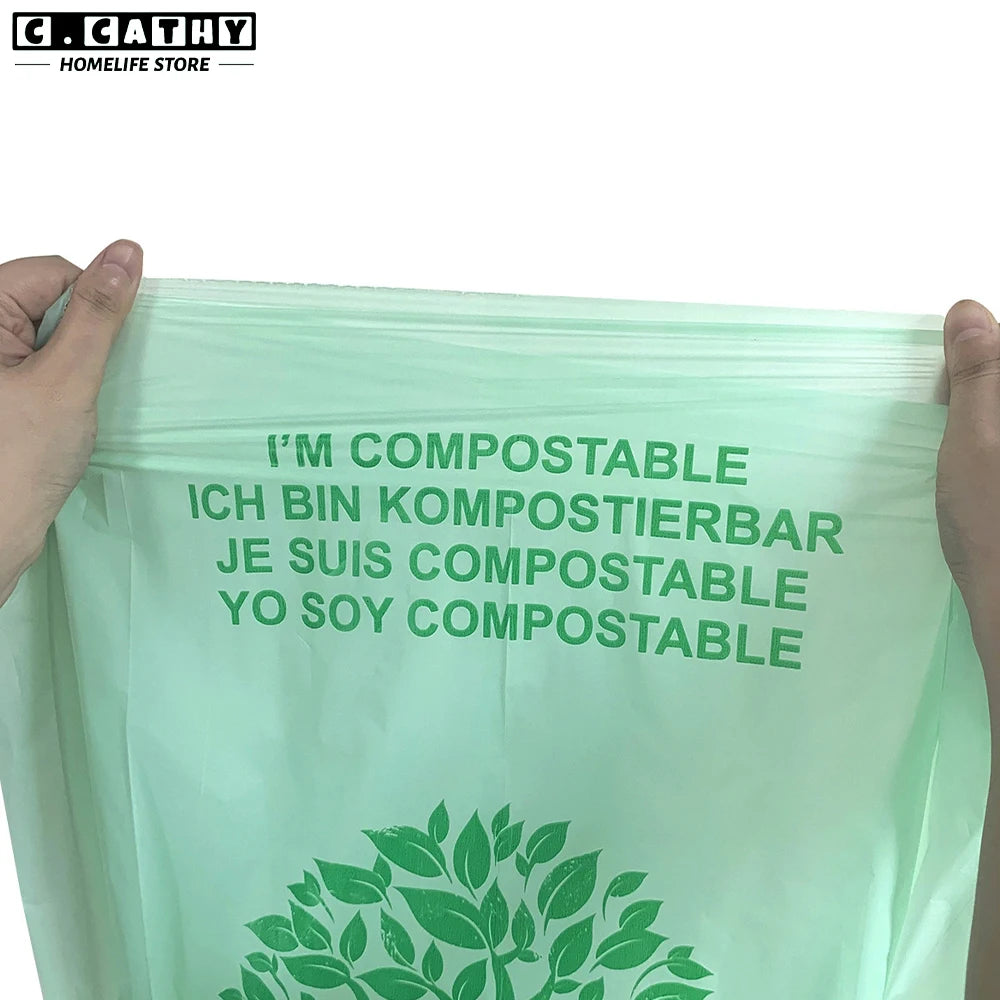 50/100pcs Biodegradable Garbage Bag Corn Starch Compostable Recycling Pet Poop Kitchen Household Degradable Trash Bag