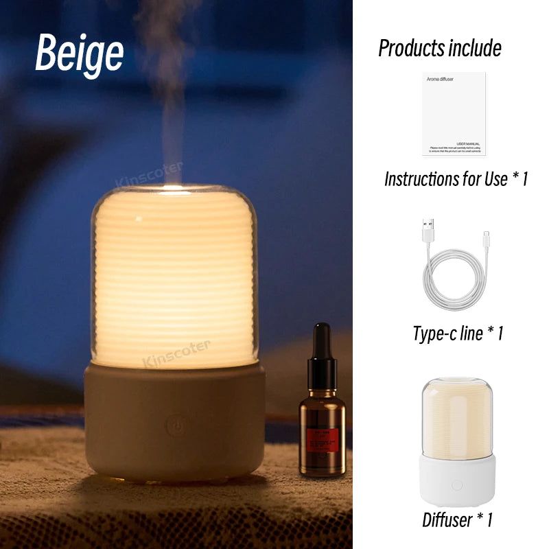 Portable Mini Aroma Diffuser USB Air Humidifier Essential Oil Night Light Cold Mist Maker Sprayer for Home Gift