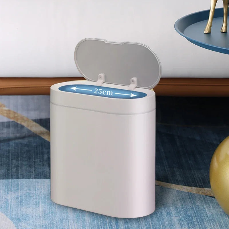 7L Trash Can Smart Sensor Trash Can Automatic Household Electronic Kitchen Trash Bin Toilet Waterproof Narrow Seam Sensor Bin