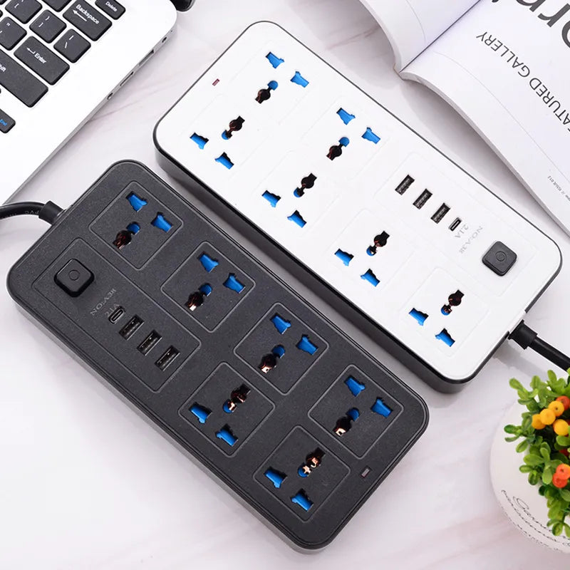 Universal Plug Power Strip with USB Port