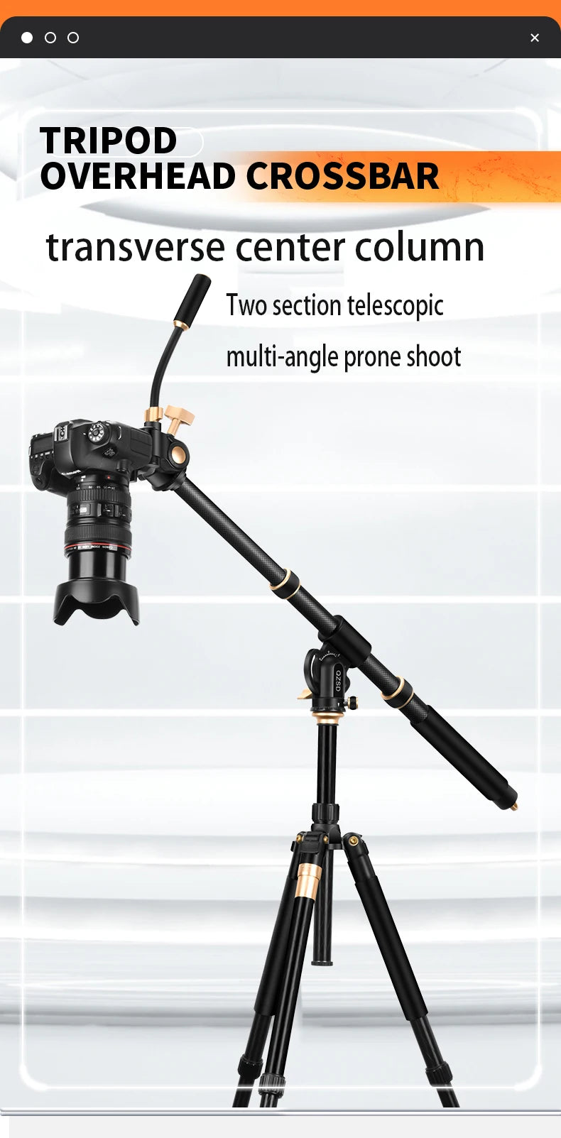 QZSD Q-YT03 Professional Cross Bar Boom Arm for Tripod