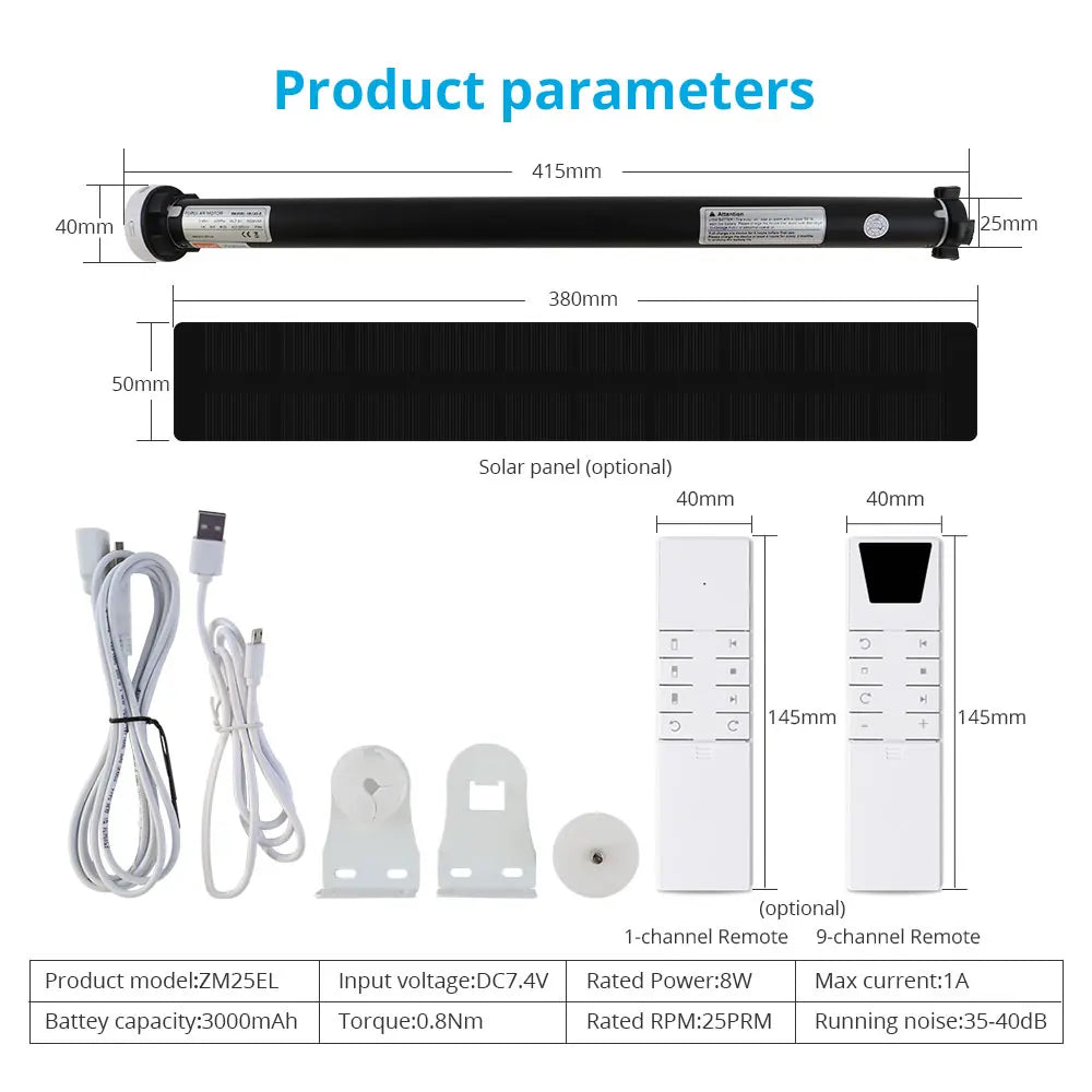 Zemismart Tuya Zigbee Roller Shade Motor with Battery For 37 38mm Tube Smart Life APP Control ALexa Google Home Control