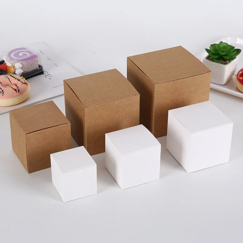 Multi-Size Square Kraft Gift Boxes (20/50pcs)