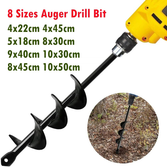 Carbon Steel Garden Auger Drill Bit Set -  Versatile Planting Tool