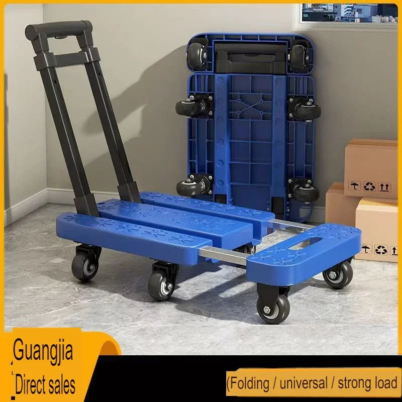 Multifunctional Telescopic Hand Cart with Folding Luggage Rod