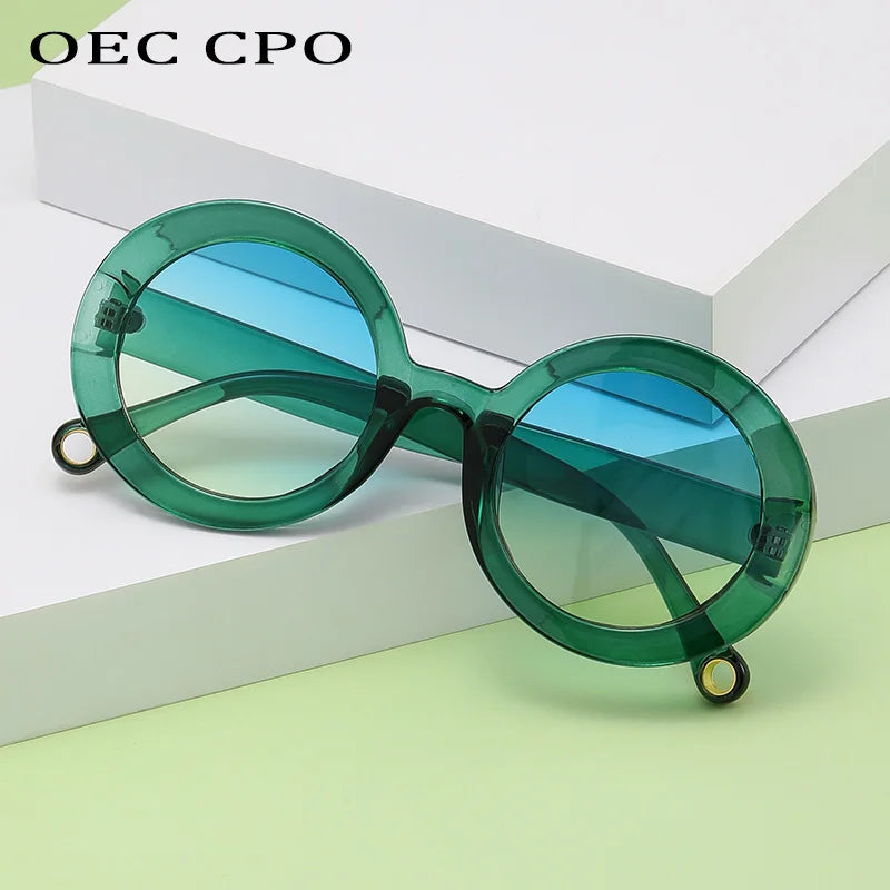 Punk Colorful Round Sunglasses New Women Men Fashion Gradient Sun Glasses Female Brand Designer Candy Color Eyewear Shades UV400
