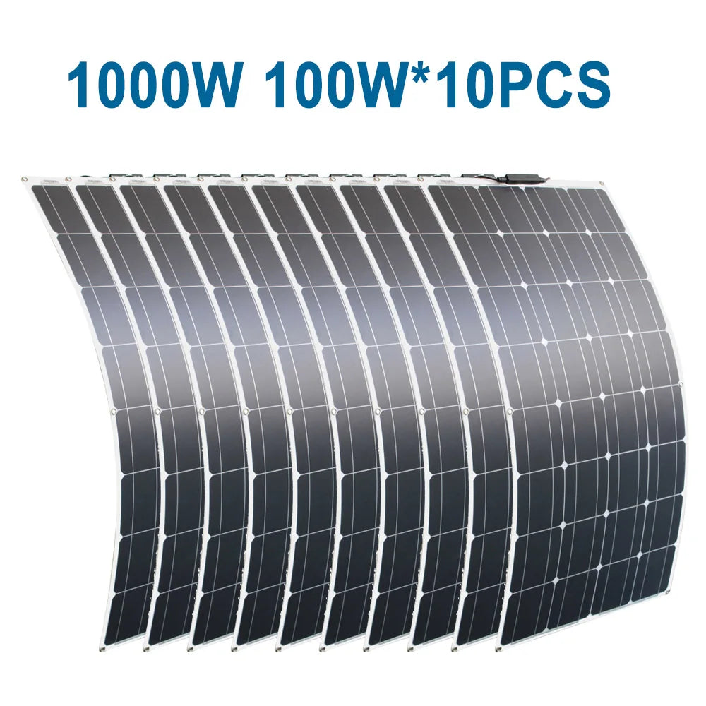 100W Monocrystalline Flexible Solar Panel Charger