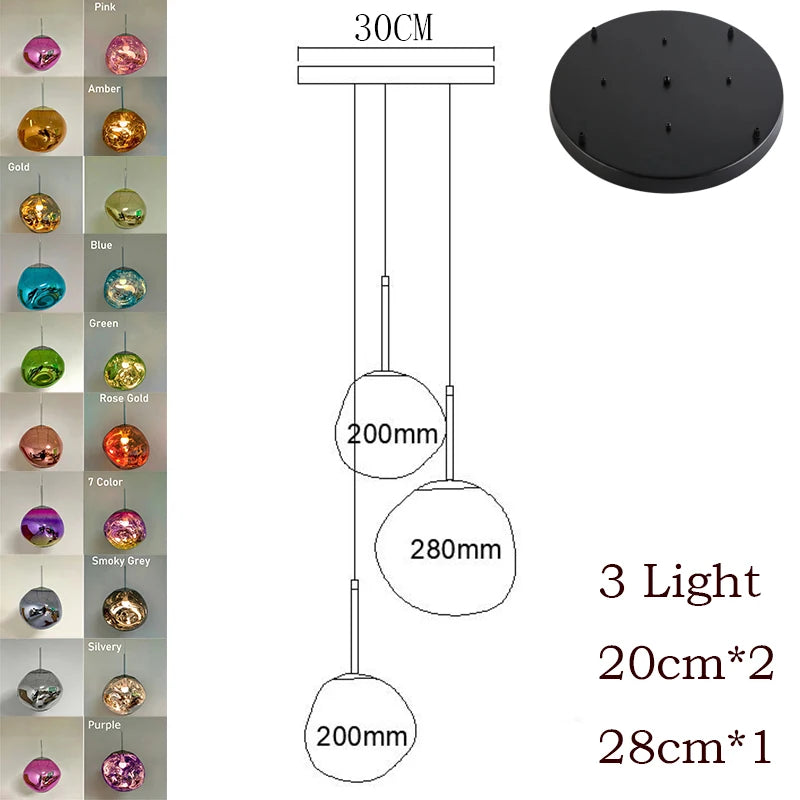 Nordic LED PVC Lava Bedroom & Living Room Pendant Lamp 