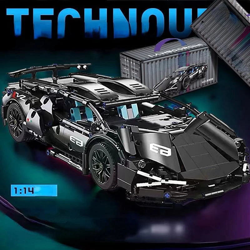 1280 PCS Technology 1:14 Supercar building blocks Assemble brick car toy gifts for boys gifts for Christmas gifts