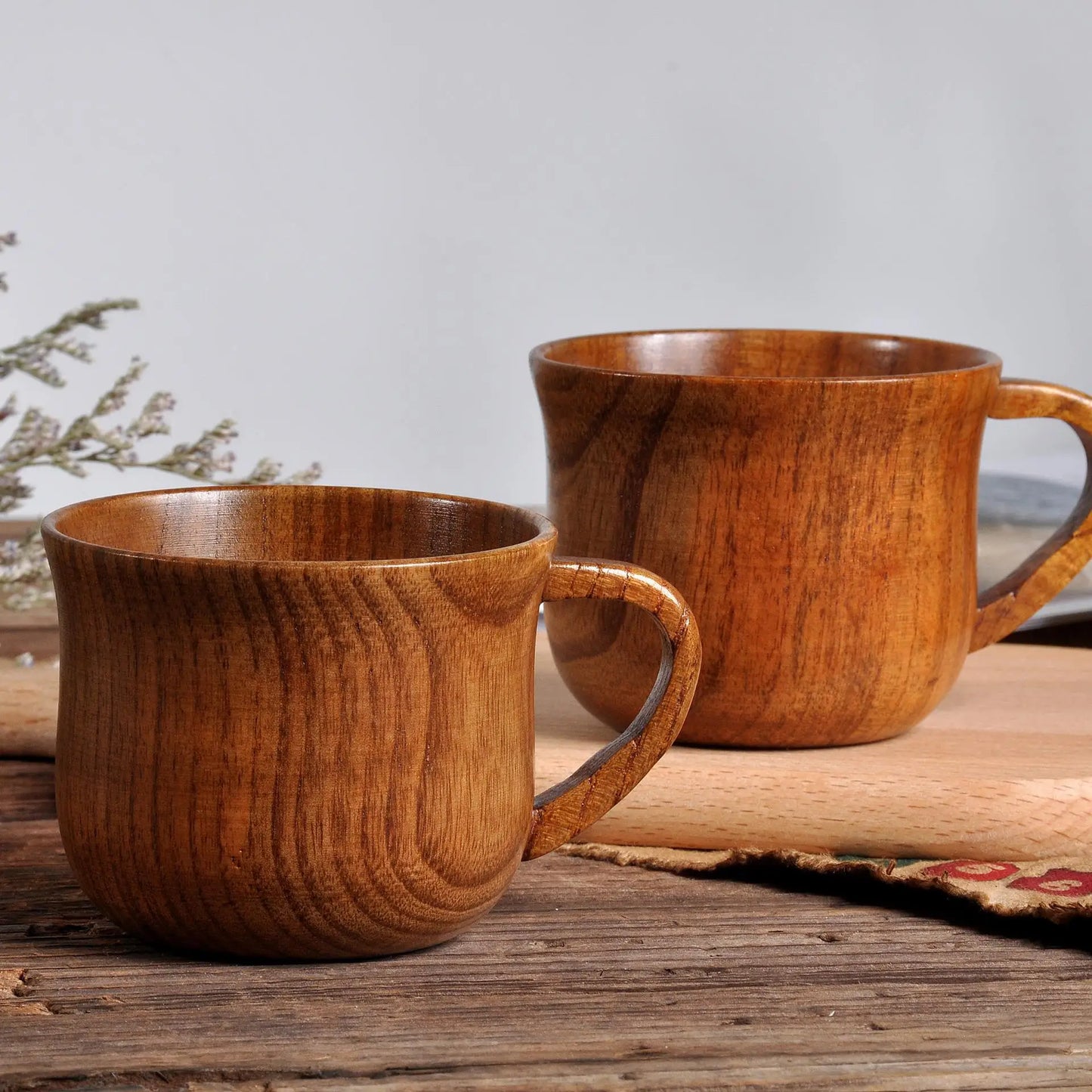 Handmade Wooden Big Belly Mug Cup