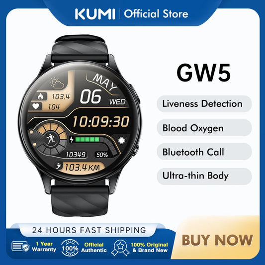 KUMI GW5 Waterproof IP68 Multifunctional Health Smart Watch 1.39 inch