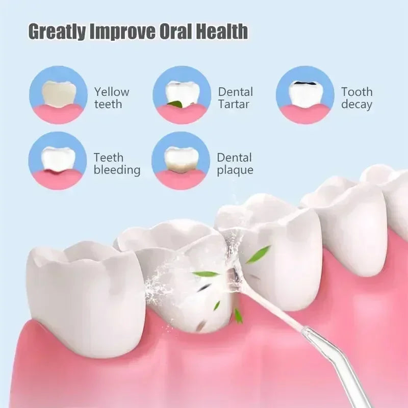 Portable Cordless Water Flosser for Teeth Cleaning - 4 Modes, 300ML Rechargeable Oral Irrigator, IPX7 Waterproof, 4 Jet Tips