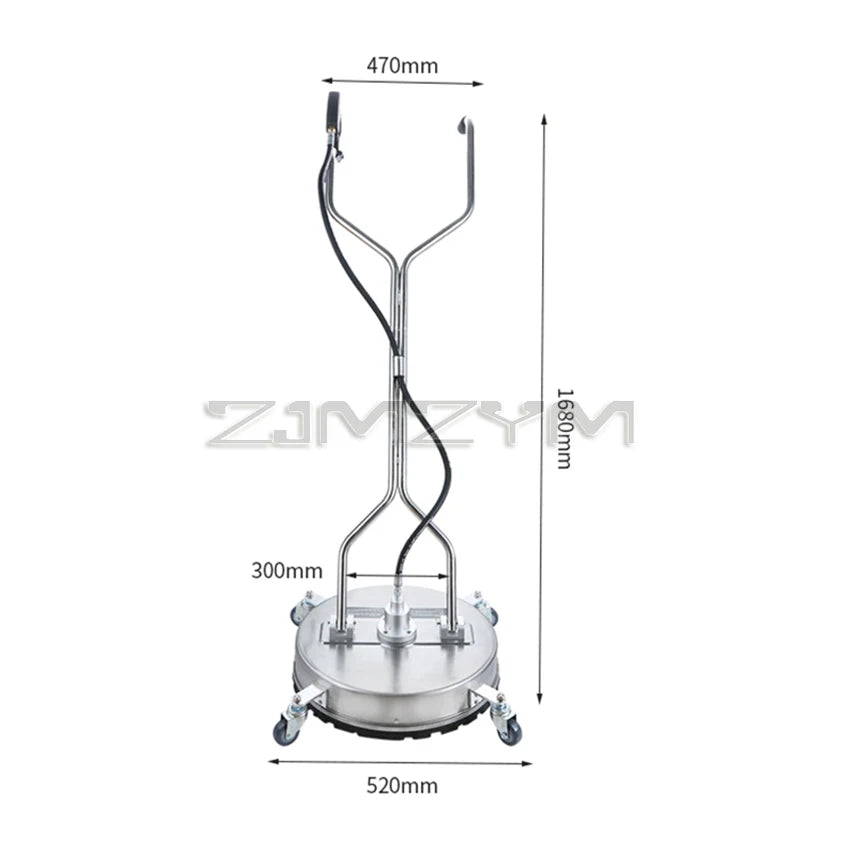 20 Inch Flat Surface Cleaner 2/3 Nozzle Stainless Steel 5000PSI High Pressure Washer Rotating Flat Surface Cleaning Machine