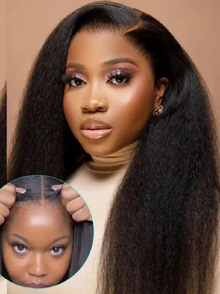 Kinky Curly 100 Human Hair Wigs 13x6 Half Kinky Straight Hd Lace Front Wig Frontal Raw Closure Multi parting Vietnamese Melt Ski