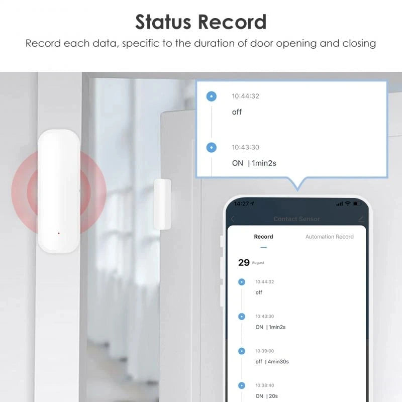 Tuya WiFi Smart Door Sensor Door Open Closed Detectors Smart Home Security Protection Alarm System Smart Life APP Control