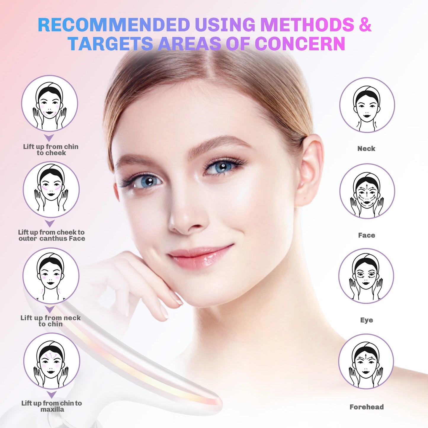 EMS Facial Beauty Device with Red Light Therapy