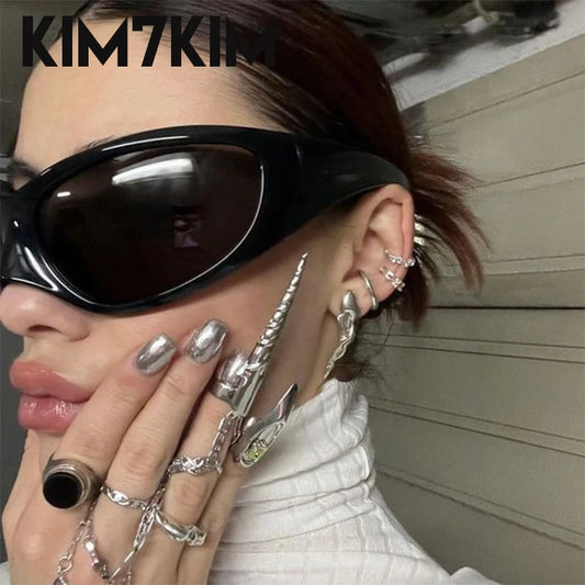 Cyberpunk Y2K Sunglasses Women 2024 Luxury Brand Trends Punk Sun Glasses Men Vintage Oversized Steampunk Sunglass Gafas De Sol