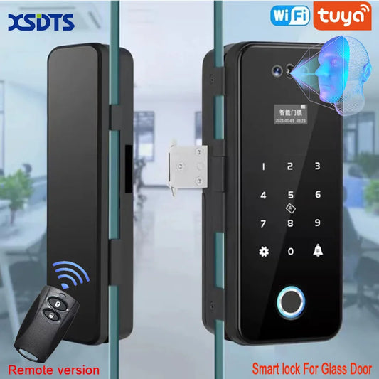 3D Face Recognition Smart Lock - Infrared Sensor Tuya APP WIFI Biometric Electronic Fingerprint Unlock for Glass Door Lock Wooden Door