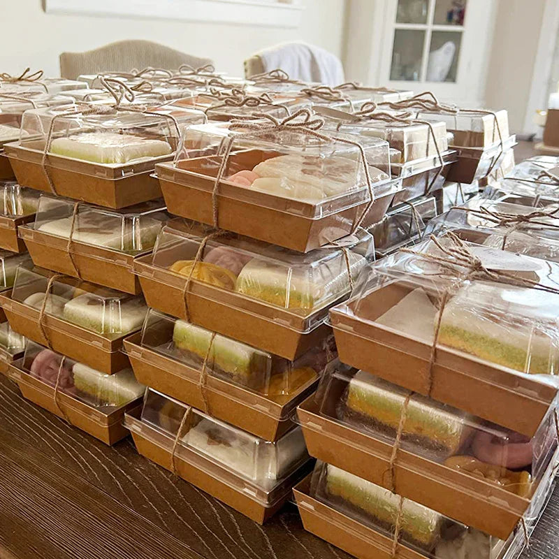 Kraft Paper Cake Dessert Boxes (10/5pcs)