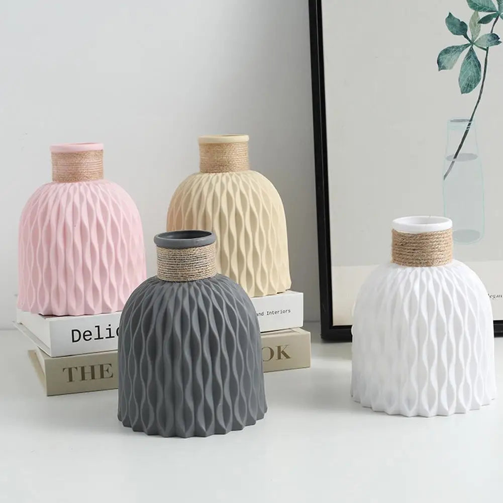 Nordic Moire Plastic Flower Vase: Elegant Décor for Any Occasion