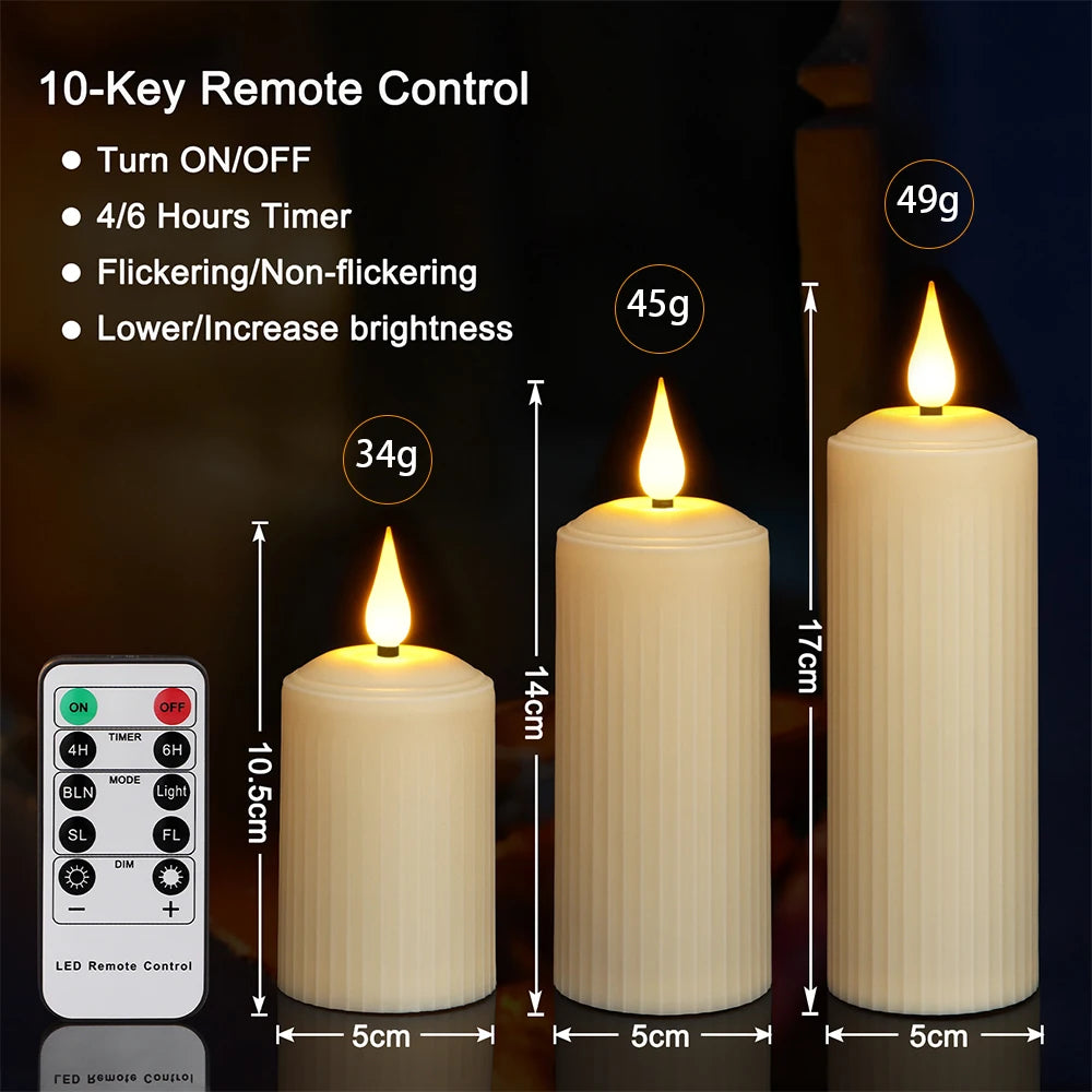 Remote-Controlled USB Rechargeable LED Candle Set