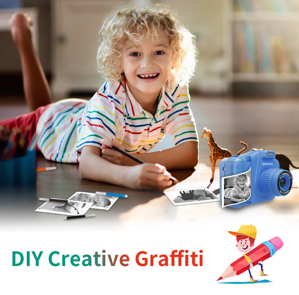 Kids Digital Instant Photo Printing Camera with 10x Digital Zoom