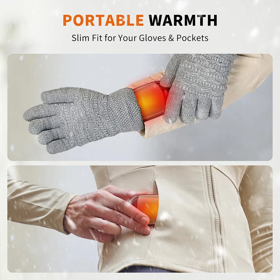 2-in-1 Rechargeable Magnetic Hand Warmers – 2 Pack with Digital Display | Smart Winter Comfort for Commuting, Sports, and Gifting