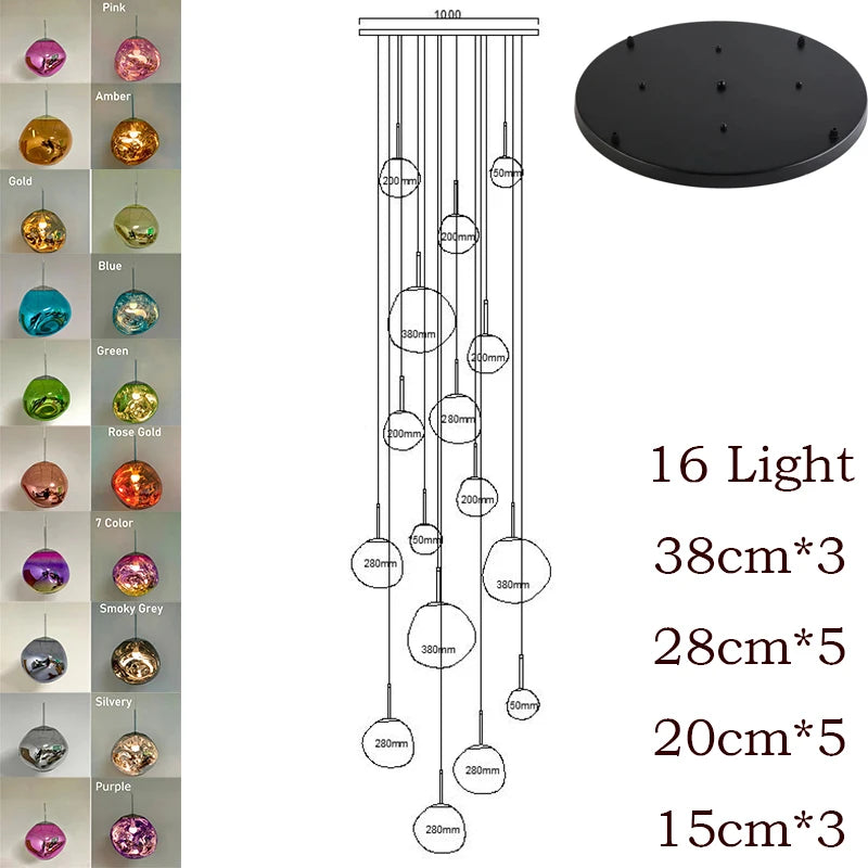 Nordic LED PVC Lava Bedroom & Living Room Pendant Lamp 
