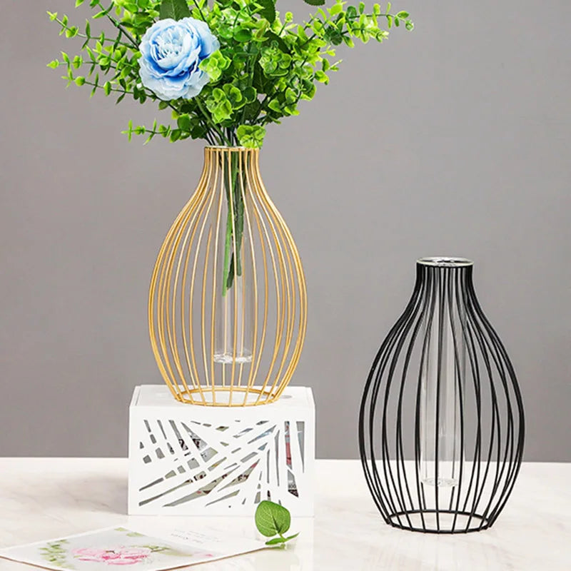 Nordic Geometric Glass Vase: Chic Home Décor Accent