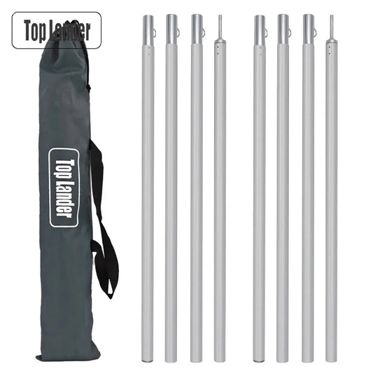 2m Adjustable aluminium alloy pole for tarp tent, camping canopy, and awning support.