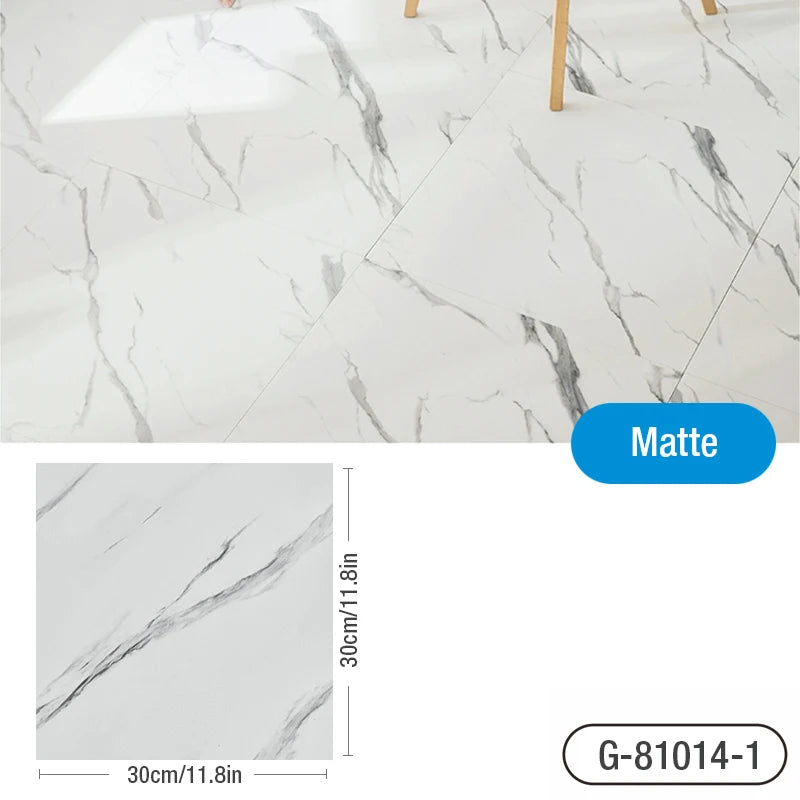 Thick Marble Tile Floor Sticker - Waterproof Self-Adhesive