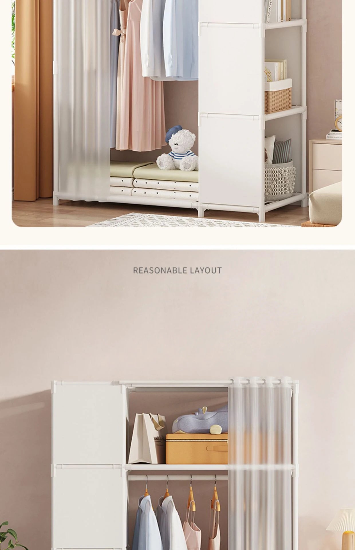 Dust-Proof Steel Frame Wardrobe