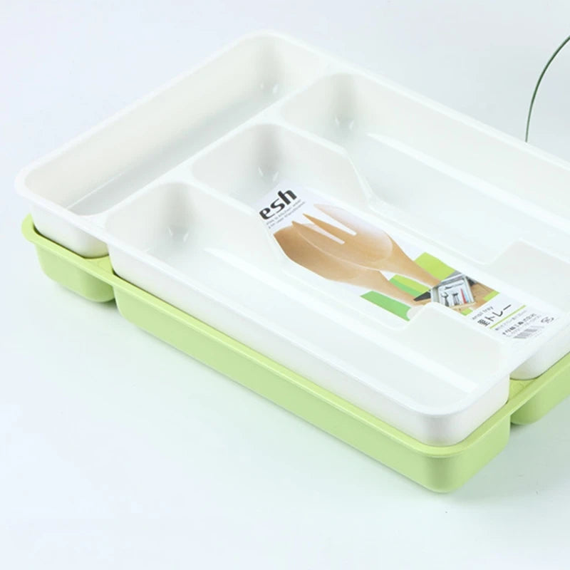 Kitchen Tools Drawer Organizer Tray Spoon Forks Cutlery Container Box