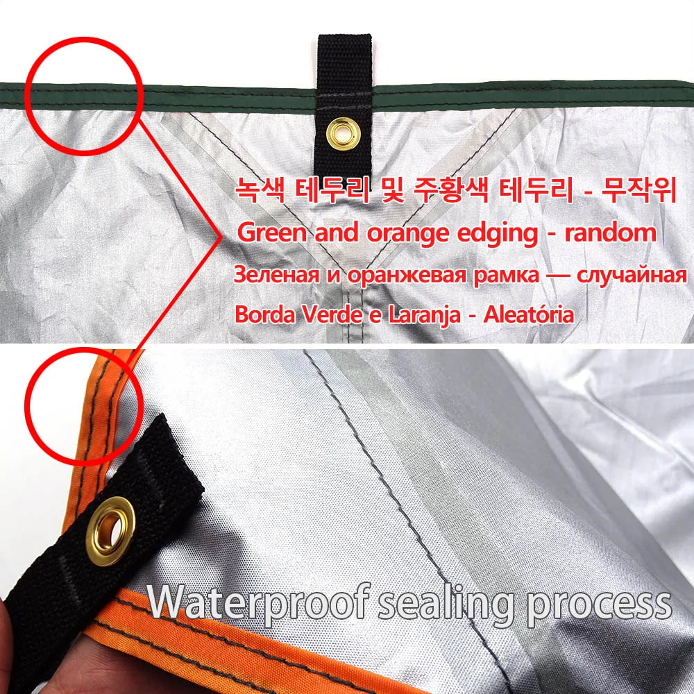 Waterproof sun shelter tent tarp for outdoor activities.