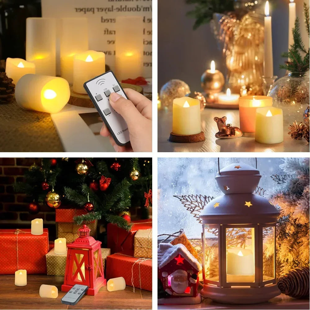 6/18Pc Yeahmart's Rechargeable Tea Lights Candles with a USB Charging Cable